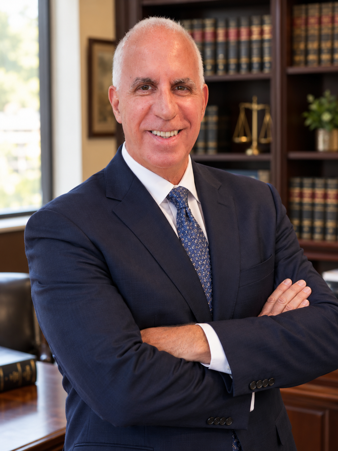 Attorney John A. Tatoian portrait in law office